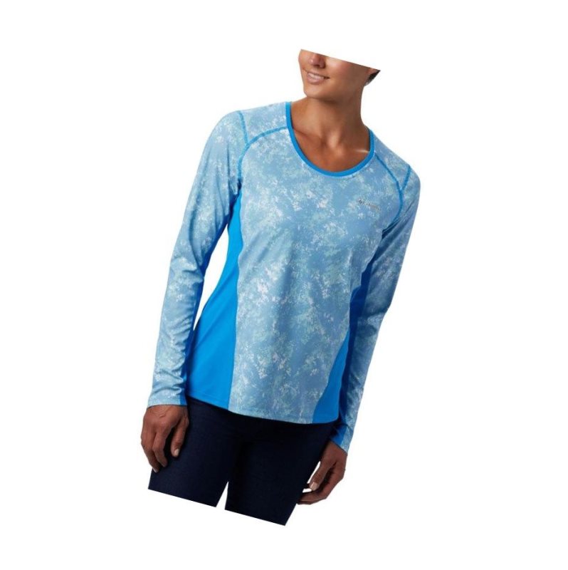 Bluza Columbia Solar Chill 2.0 Long Sleeve Damskie Niebieskie | 90ENAGQHZ