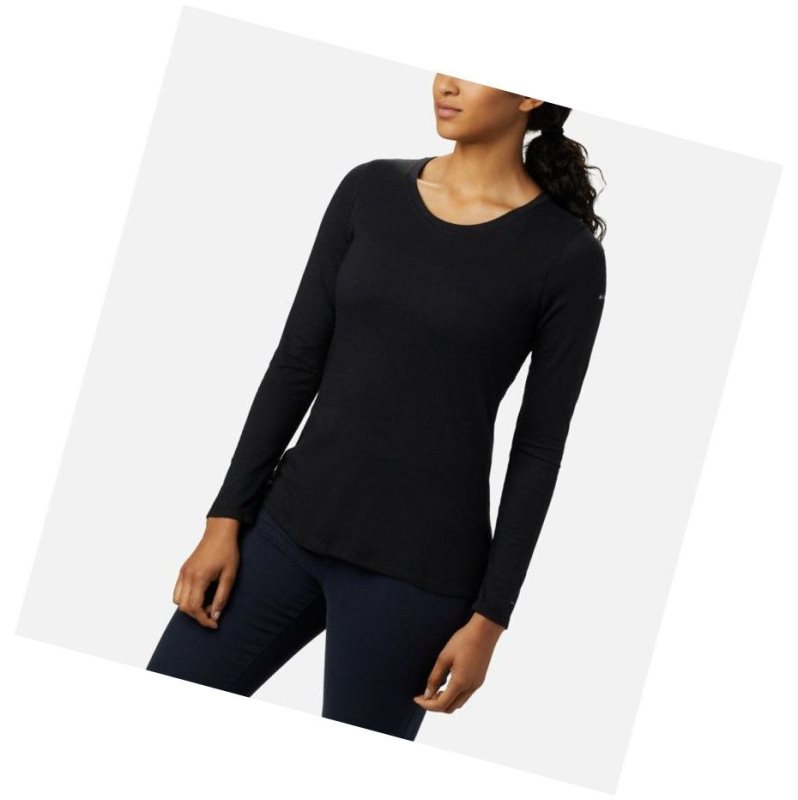 Bluza Columbia Solar Shield Long Sleeve Damskie Czarne | 78GBYDLQT