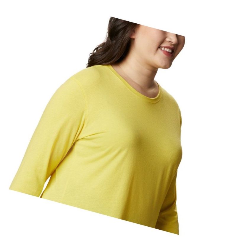 Bluza Columbia Solar Shield Long Sleeve Plus Size Damskie Żółte | 43SXZTEWI