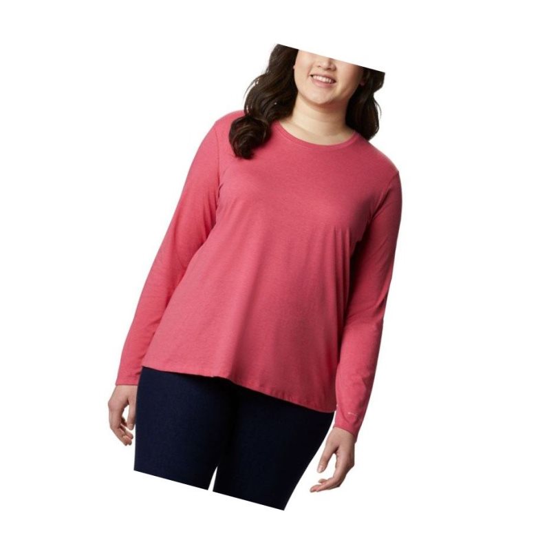 Bluza Columbia Solar Shield Long Sleeve Plus Size Damskie Różowe | 31UBFMQAY