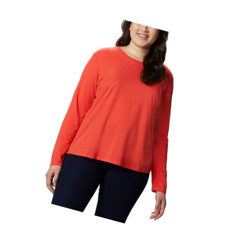 Bluza Columbia Solar Shield Long Sleeve Plus Size Damskie Czerwone | 15YEDKZIB