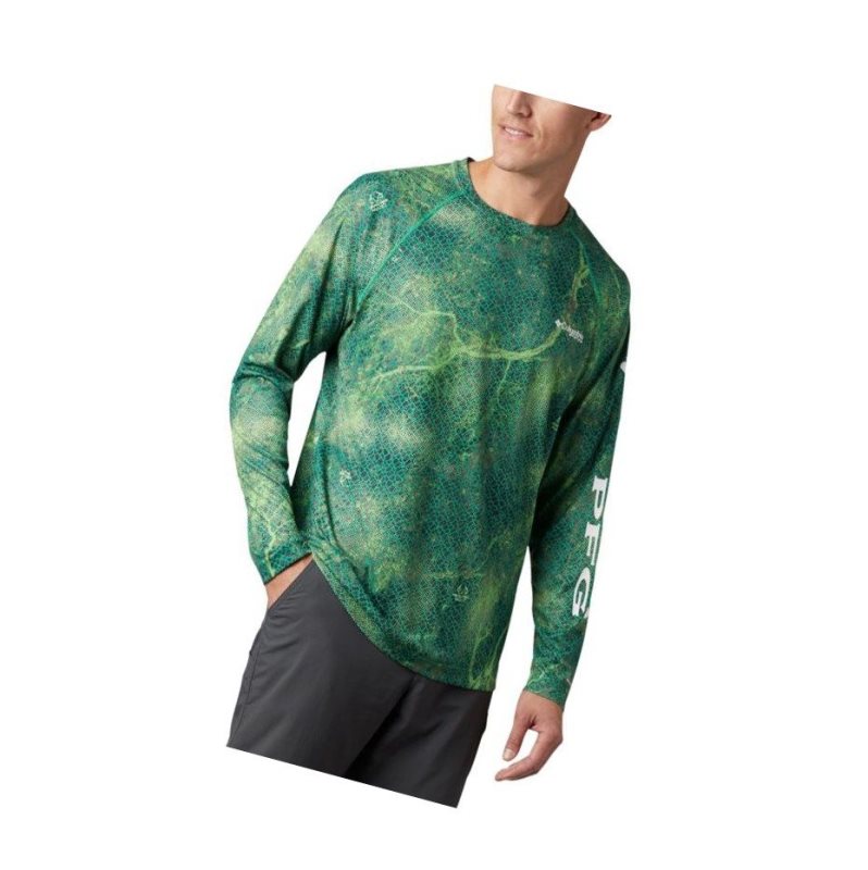 Bluza Columbia Super Terminal Tackle Long Sleeve Męskie Głęboka Zielone Brązowe | 69HLCPDUW