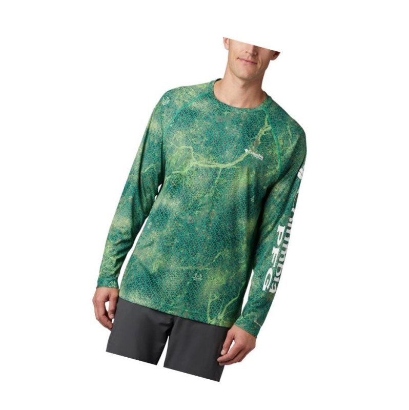 Bluza Columbia Super Terminal Tackle Long Sleeve Męskie Głęboka Zielone Brązowe | 69HLCPDUW