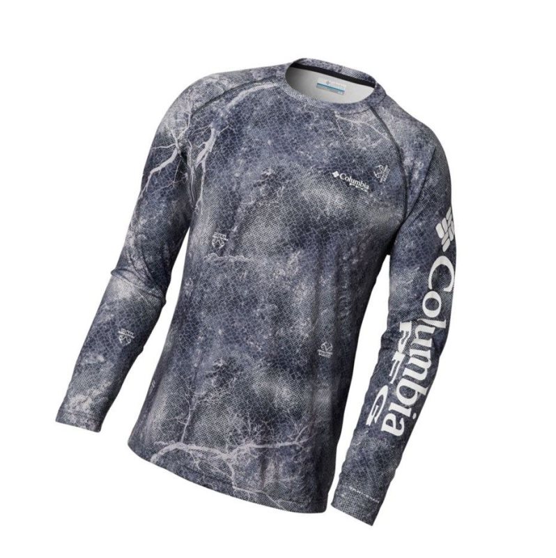 Bluza Columbia Super Terminal Tackle Long Sleeve Męskie Czarne Brązowe | 16WTUZPEK