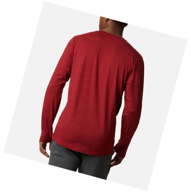 Bluza Columbia Tech Trail Long Sleeve Crew II Męskie Niebieskie Czerwone | 59CQXRZFH