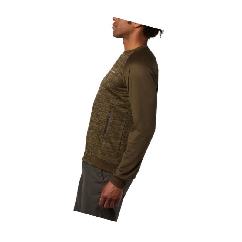 Bluza Columbia Tech Trail Midlayer Crew Męskie Oliwkowe | 92KBEDCOM