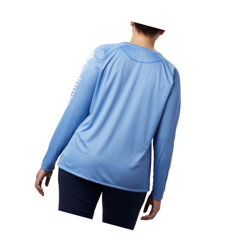 Bluza Columbia Tidal Heather Long Sleeve Damskie Niebieskie Białe | 61DLTSMWB