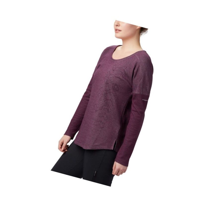 Bluza Columbia Times Two Novelty Knit Long Sleeve Damskie Czarne Różowe | 45XESRVBJ