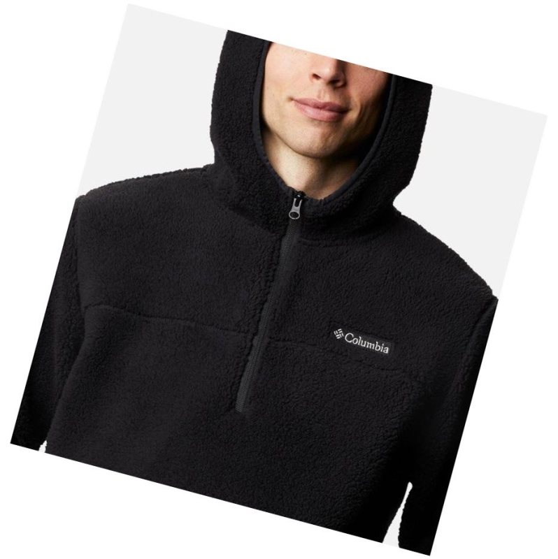 Bluza z Kapturem Columbia Rugged Ridge II Hooded Sherpa Fleece Męskie Czarne | 57QOLJAYD