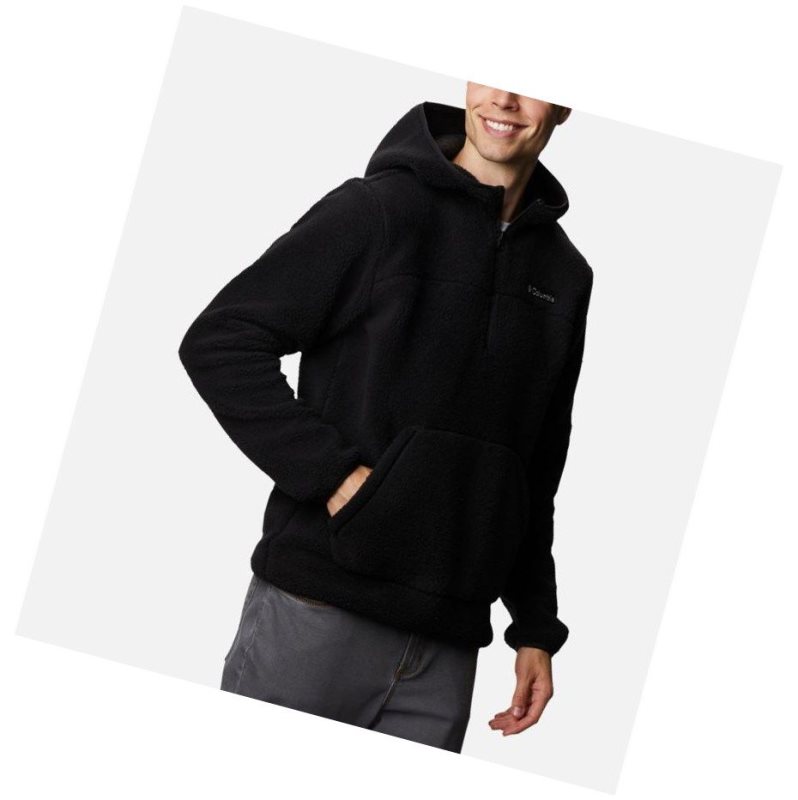 Bluza z Kapturem Columbia Rugged Ridge II Hooded Sherpa Fleece Męskie Czarne | 57QOLJAYD