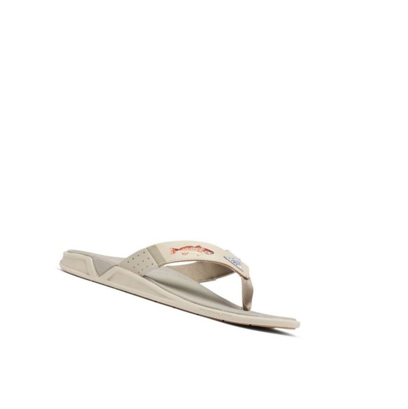 Japonki Columbia PFG Fish Flip Sandal Męskie Brązowe Khaki | 05FYTXWUB