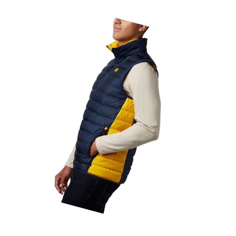 Kamizelka Columbia Collegiate Lake 22 Reversible - Michigan Męskie Granatowe Żółte | 50BKDENYJ