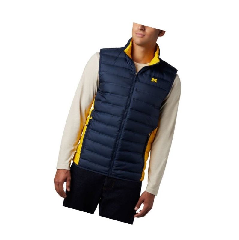 Kamizelka Columbia Collegiate Lake 22 Reversible - Michigan Męskie Granatowe Żółte | 50BKDENYJ