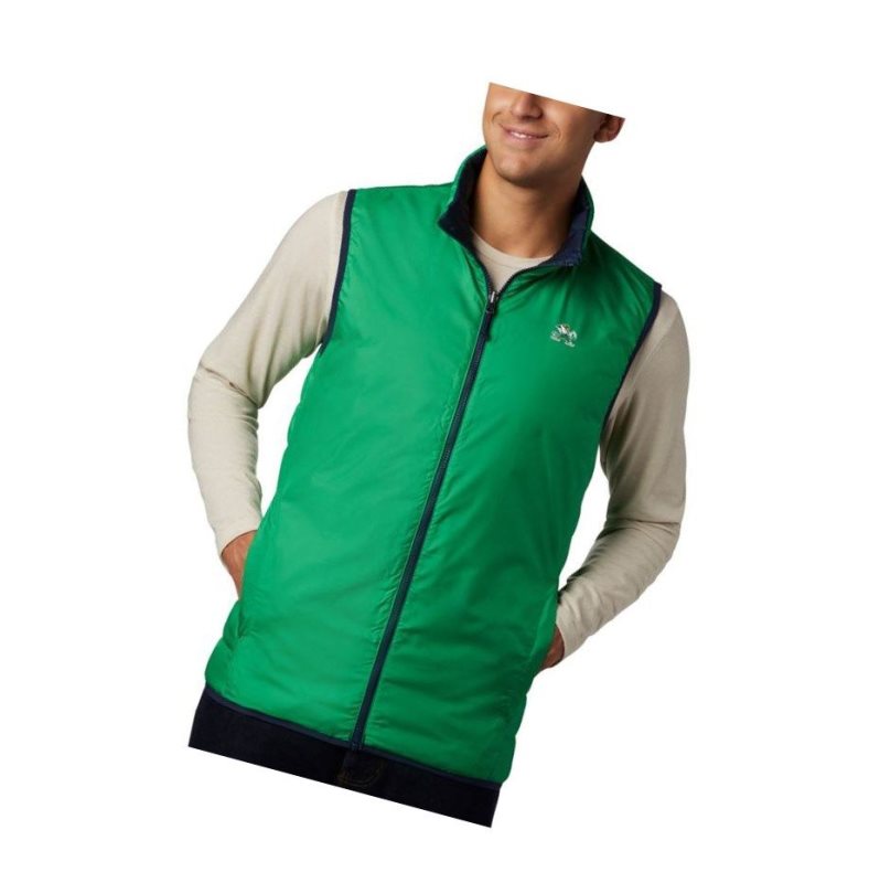 Kamizelka Columbia Collegiate Lake 22 Reversible - Notre Dame Męskie Granatowe Zielone | 07FJVEQPS