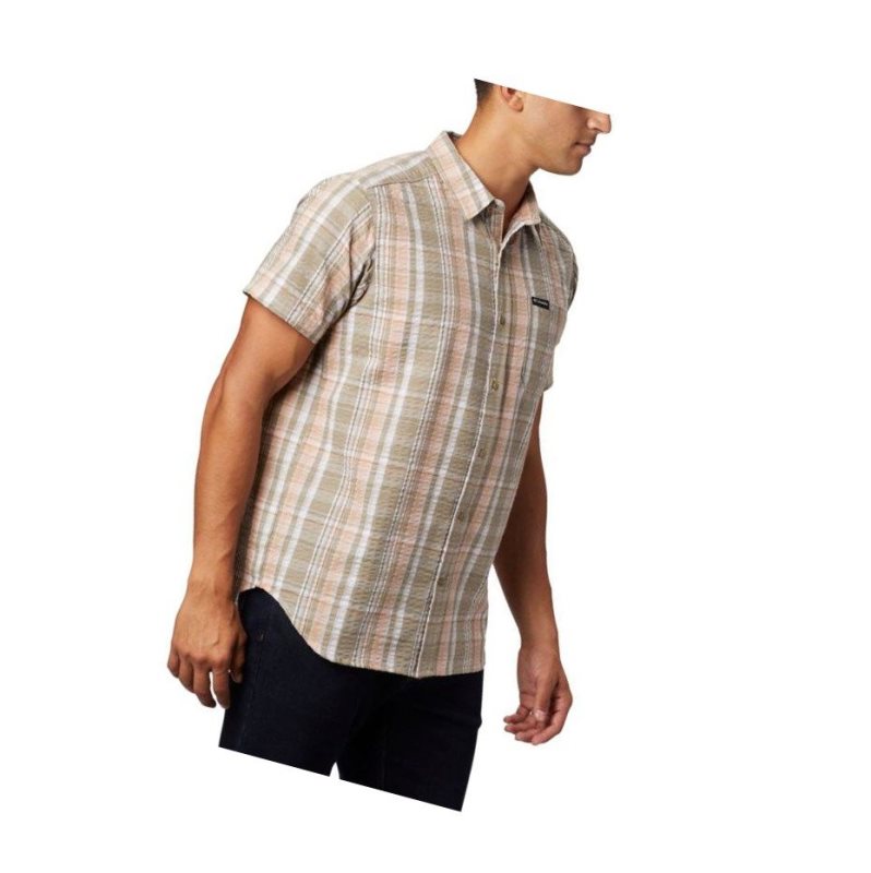 Koszule Columbia Brentyn Trail Short Sleeve Seersucker Tall Męskie Głęboka Koralowe | 29APWJZSH