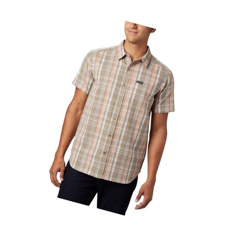 Koszule Columbia Brentyn Trail Short Sleeve Seersucker Tall Męskie Głęboka Koralowe | 29APWJZSH