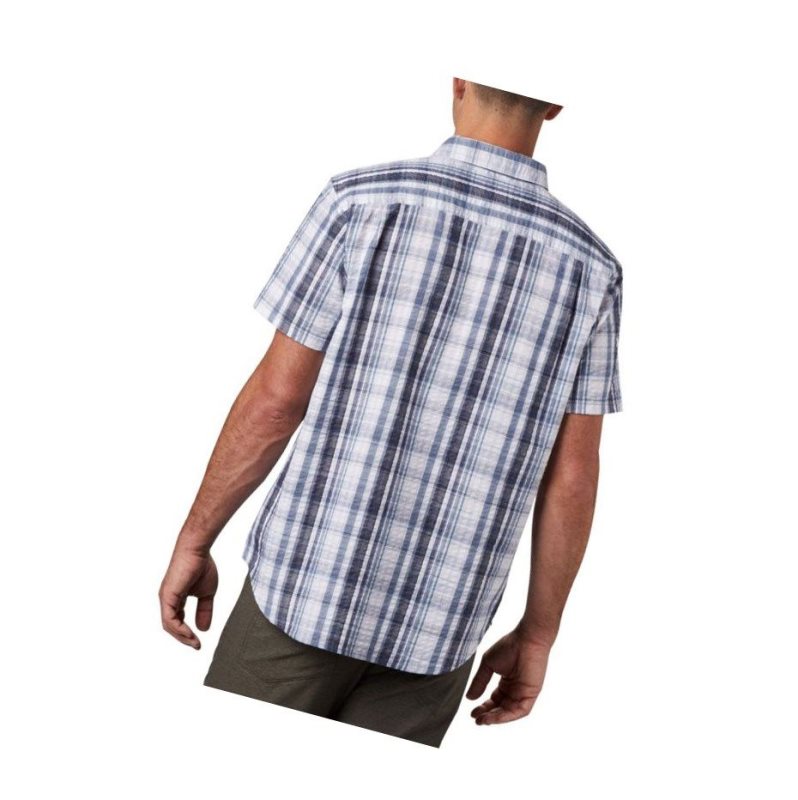 Koszule Columbia Brentyn Trail Short Sleeve Seersucker Tall Męskie Niebieskie | 18ZDERNKH