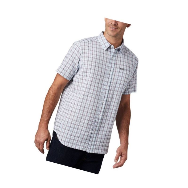 Koszule Columbia Brentyn Trail Short Sleeve Seersucker Tall Męskie Niebieskie | 14PVNOTFI