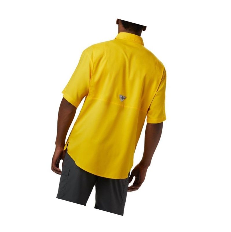 Koszule Columbia Collegiate PFG Tamiami Short Sleeve - LSU Męskie Żółte | 94WDGIVKS