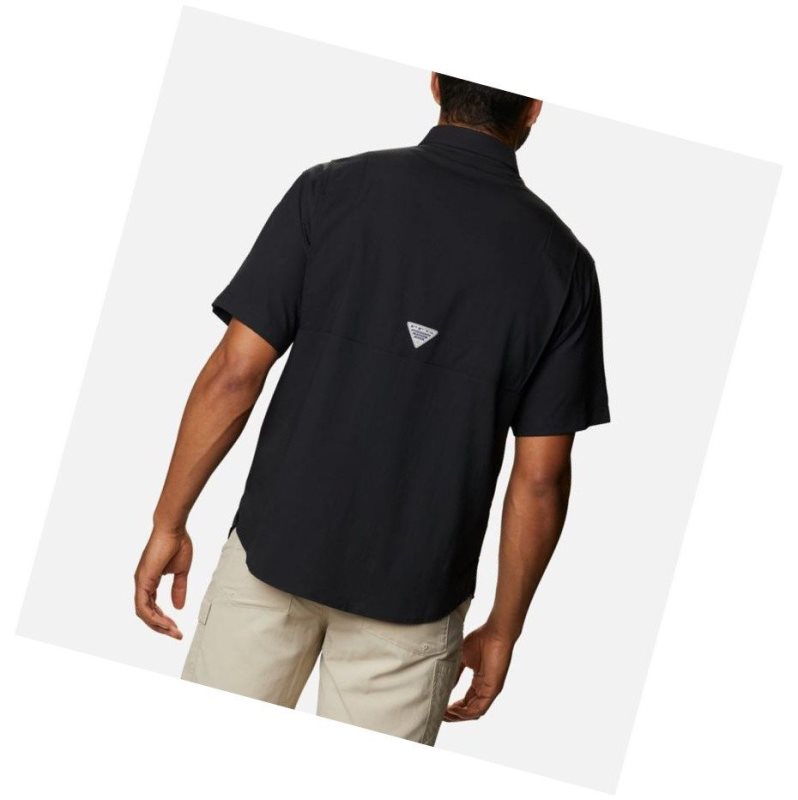 Koszule Columbia Collegiate PFG Tamiami Short Sleeve - Virginia Tech Męskie Czarne | 17GDFBPMH