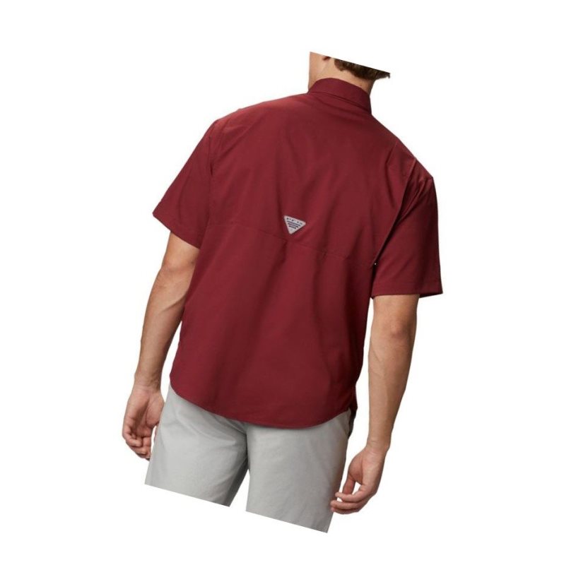 Koszule Columbia Collegiate PFG Tamiami Short Sleeve - Florida State Męskie Ciemny Czerwone | 06DMWFXNK