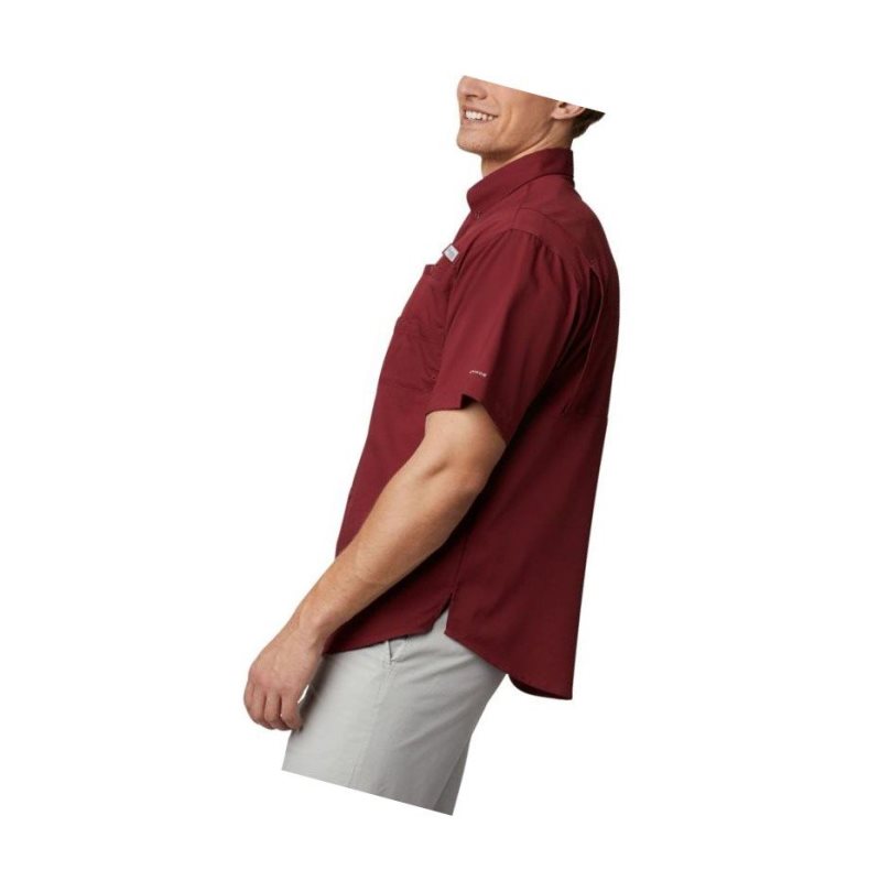 Koszule Columbia Collegiate PFG Tamiami Short Sleeve - Florida State Męskie Ciemny Czerwone | 06DMWFXNK