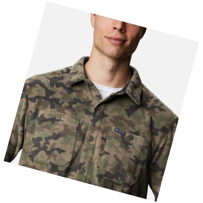 Koszule Columbia Flare Gun Fleece Over Męskie Szare Zielone Camo | 08BLUFCYX