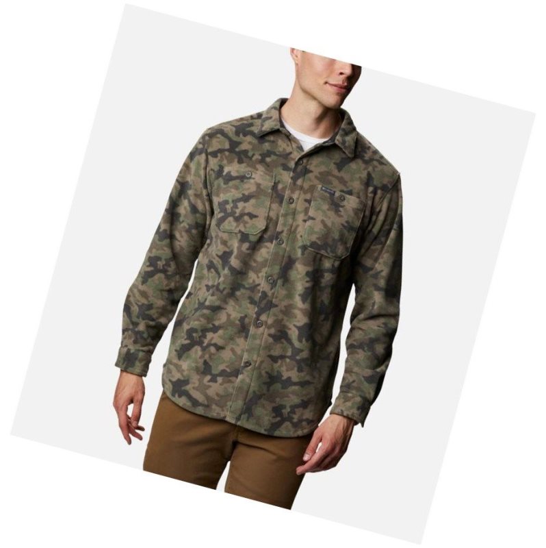 Koszule Columbia Flare Gun Fleece Over Męskie Szare Zielone Camo | 08BLUFCYX