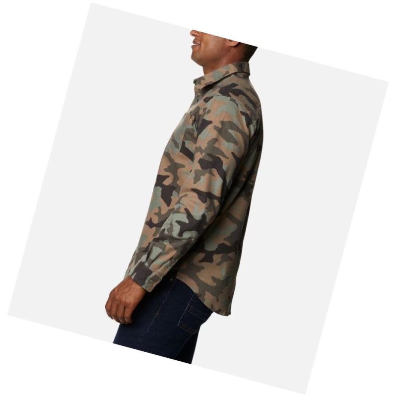 Koszule Columbia Outdoor Elements Printed Flannel Męskie Szare Zielone Camo | 43RPKZMGQ