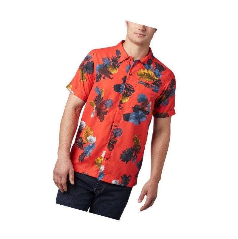 Koszule Columbia Outdoor Elements Short Sleeve Print Męskie Czerwone | 97DLRPCVH