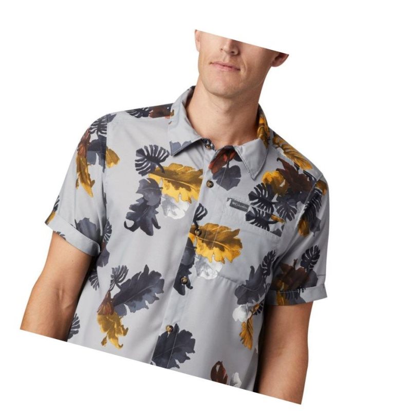 Koszule Columbia Outdoor Elements Short Sleeve Print Męskie Szare | 60SGZMYOT