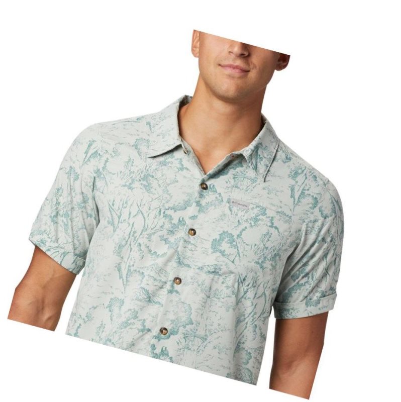 Koszule Columbia Outdoor Elements Short Sleeve Print Męskie Zielone | 50WJGFVEL