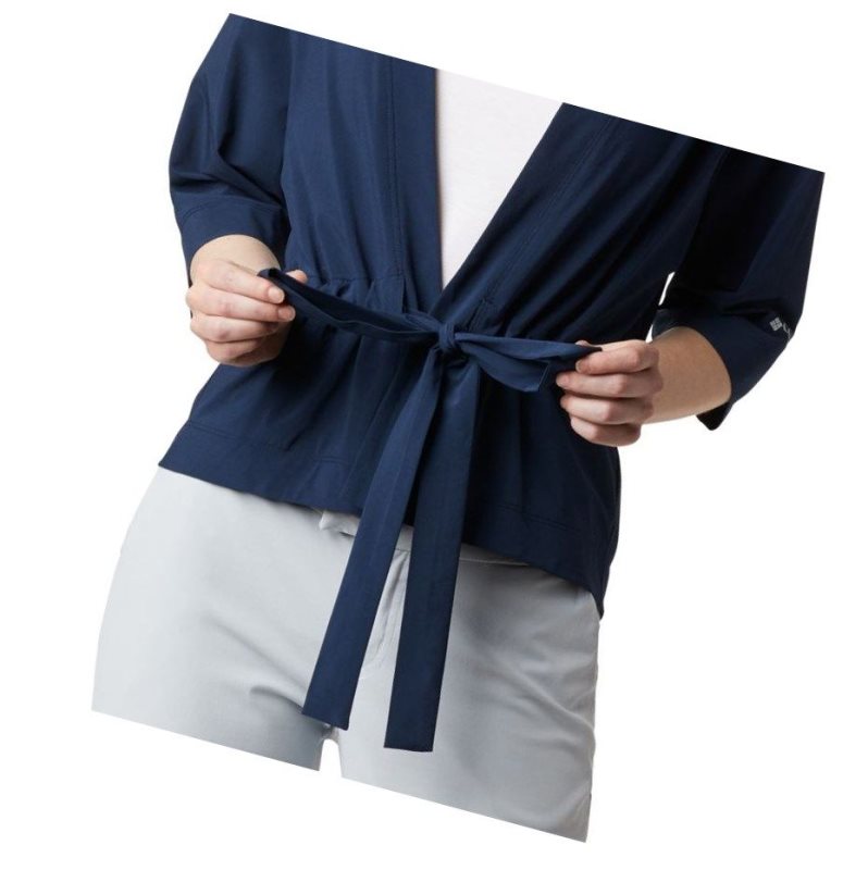 Koszule Columbia PFG Armadale 3/4 Sleeve Wrap Damskie Granatowe | 10HVBCPIO