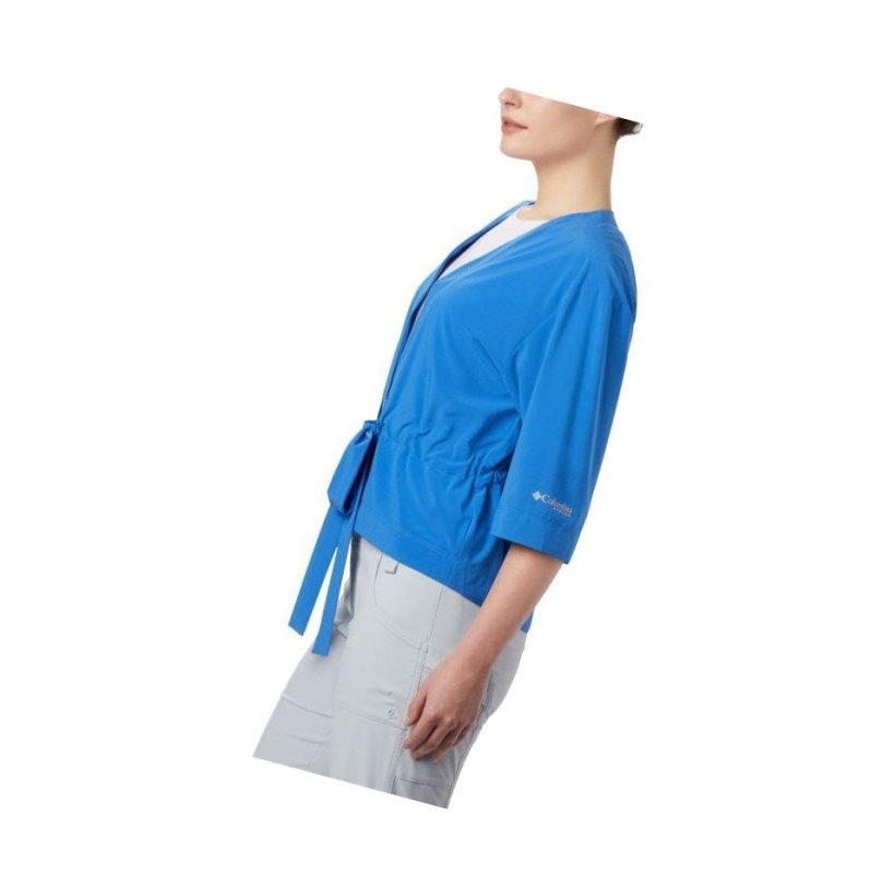 Koszule Columbia PFG Armadale 3/4 Sleeve Wrap Damskie Niebieskie | 86HENIADP