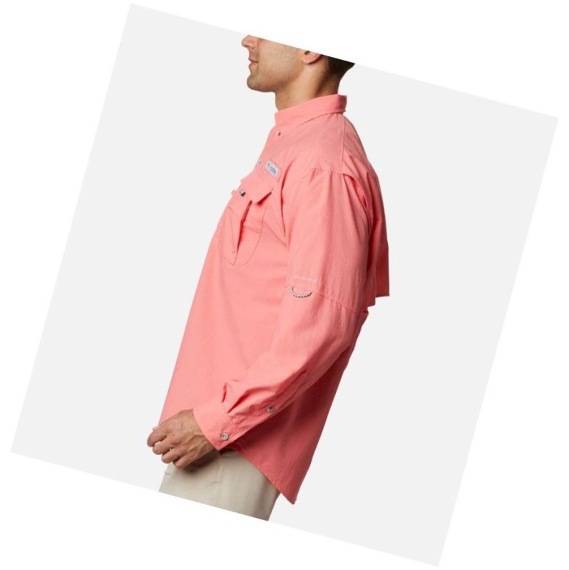 Koszule Columbia PFG Bahama II Long Sleeve Tall Męskie Różowe | 82LQRUKIB