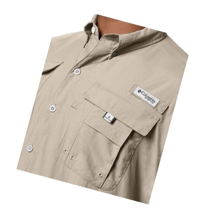 Koszule Columbia PFG Bahama II Short Sleeve Męskie Khaki | 67CFHSEPD