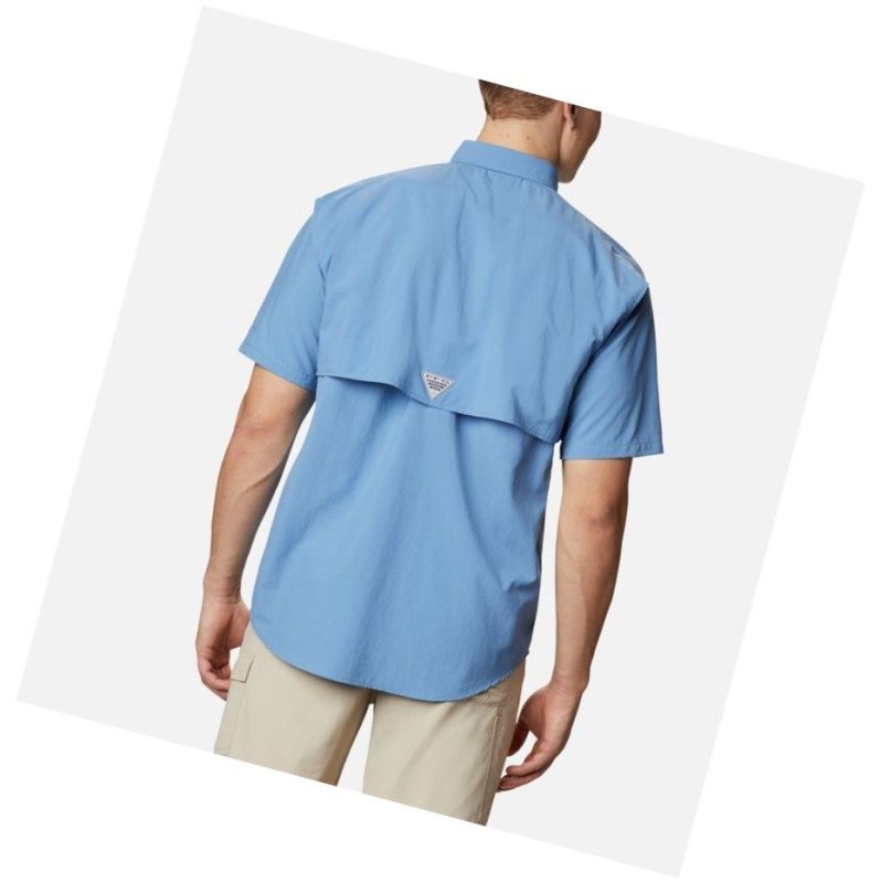 Koszule Columbia PFG Bahama II Short Sleeve Męskie Niebieskie | 56XNYOALP