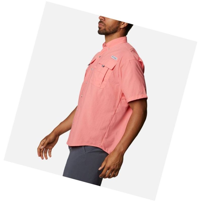 Koszule Columbia PFG Bahama II Short Sleeve Męskie Różowe | 53ZGUYHQT