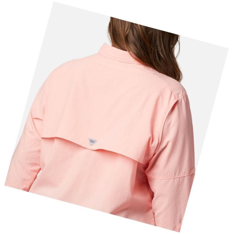 Koszule Columbia PFG Bahama Long Sleeve Plus Size Damskie Różowe | 29WYUZAIP