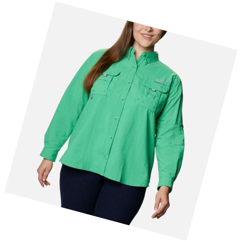 Koszule Columbia PFG Bahama Long Sleeve Plus Size Damskie Turkusowe | 25BQFITNE