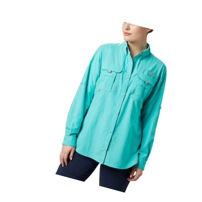 Koszule Columbia PFG Bahama Long Sleeve Damskie Niebieskie | 20NKMFWLG