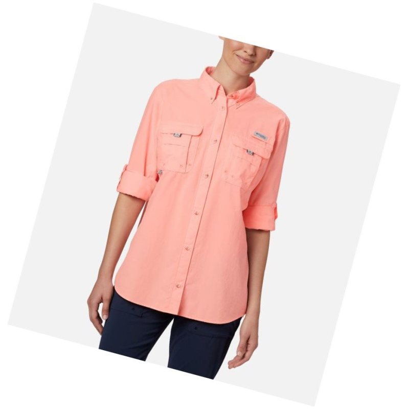 Koszule Columbia PFG Bahama Long Sleeve Damskie Różowe | 18ICZVDXW