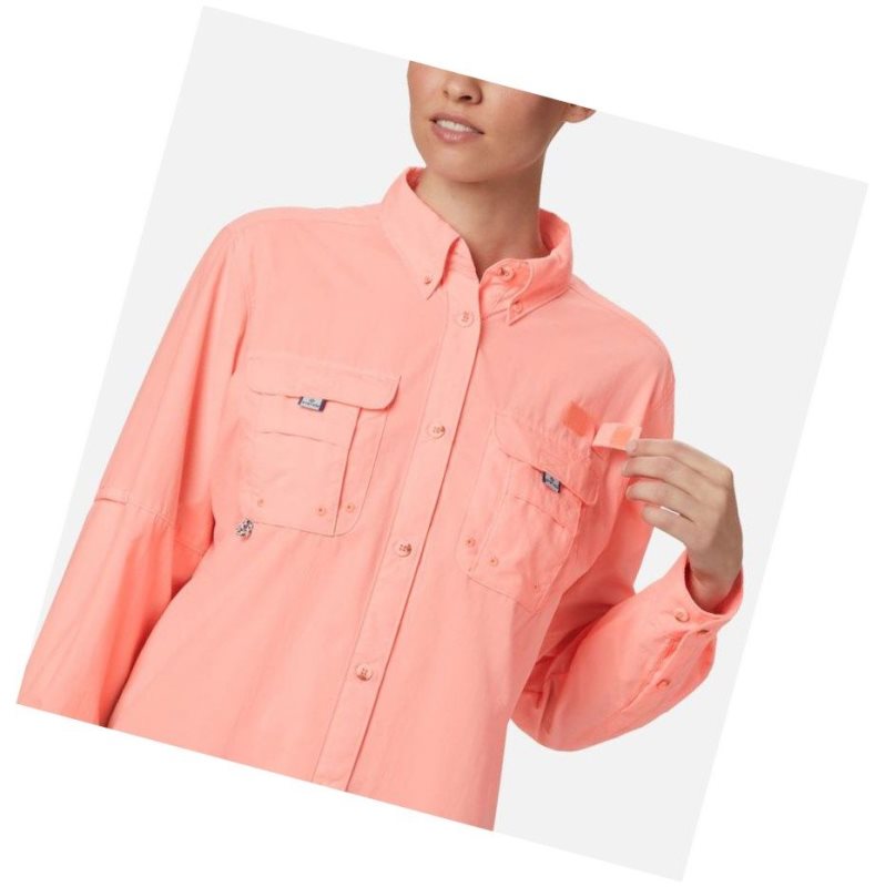 Koszule Columbia PFG Bahama Long Sleeve Damskie Różowe | 18ICZVDXW