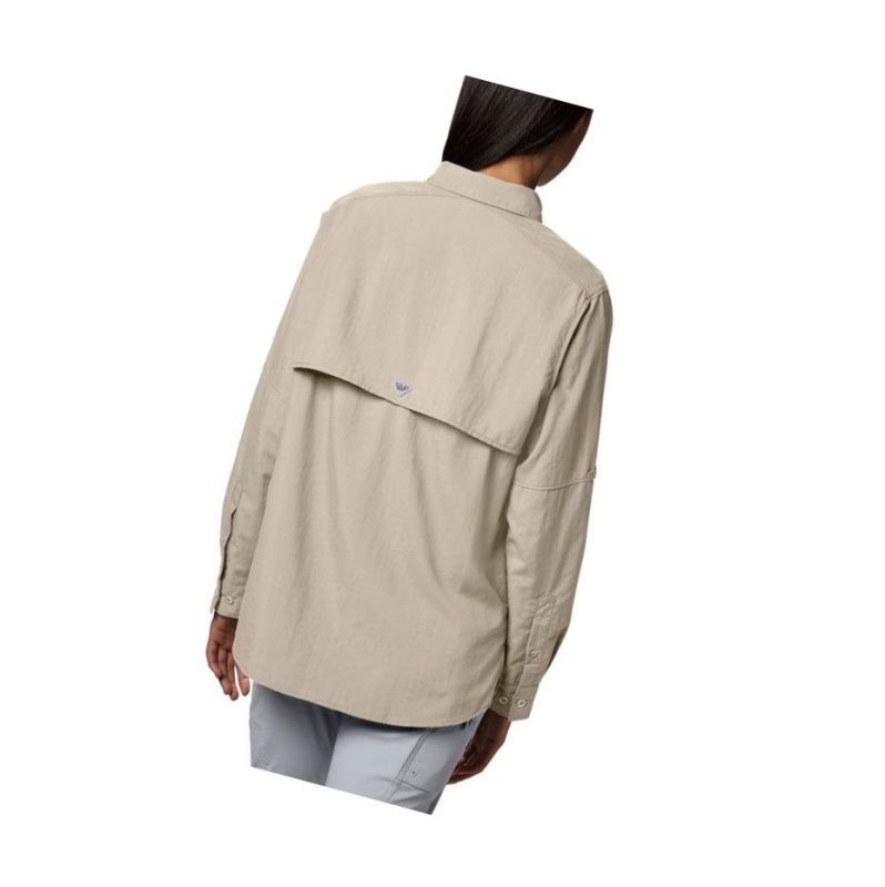 Koszule Columbia PFG Bahama Long Sleeve Damskie Khaki | 16NRYXOWD