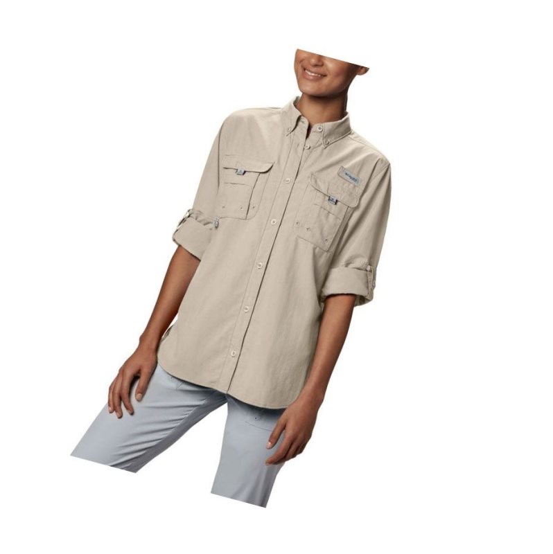 Koszule Columbia PFG Bahama Long Sleeve Damskie Khaki | 16NRYXOWD