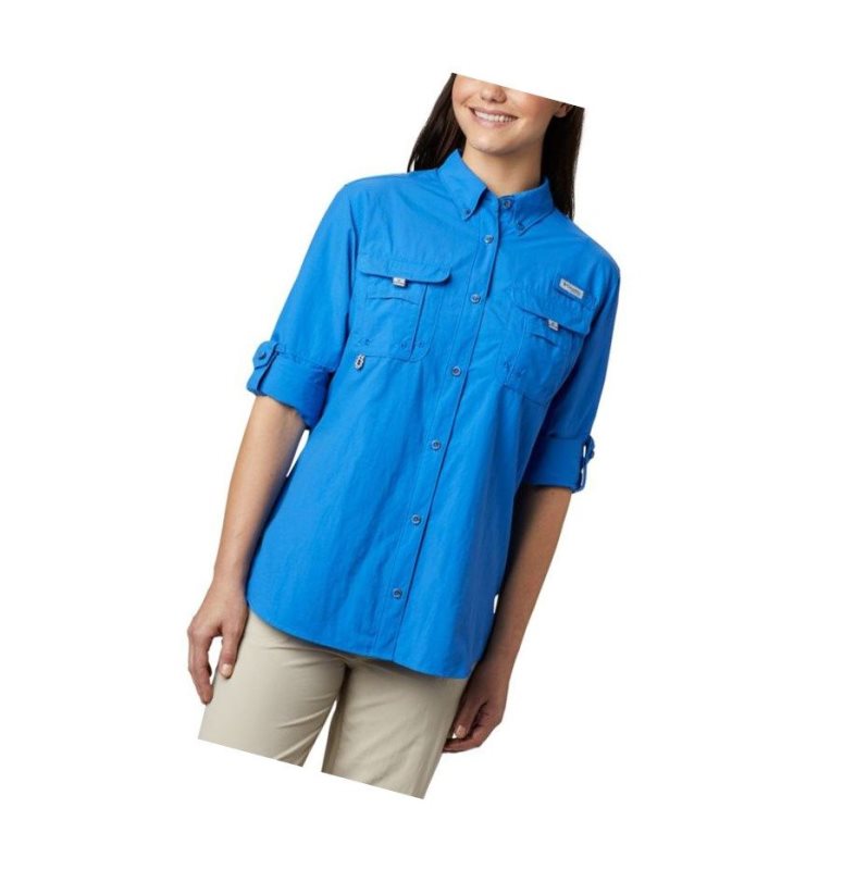 Koszule Columbia PFG Bahama Long Sleeve Damskie Niebieskie | 06GJIKNHD