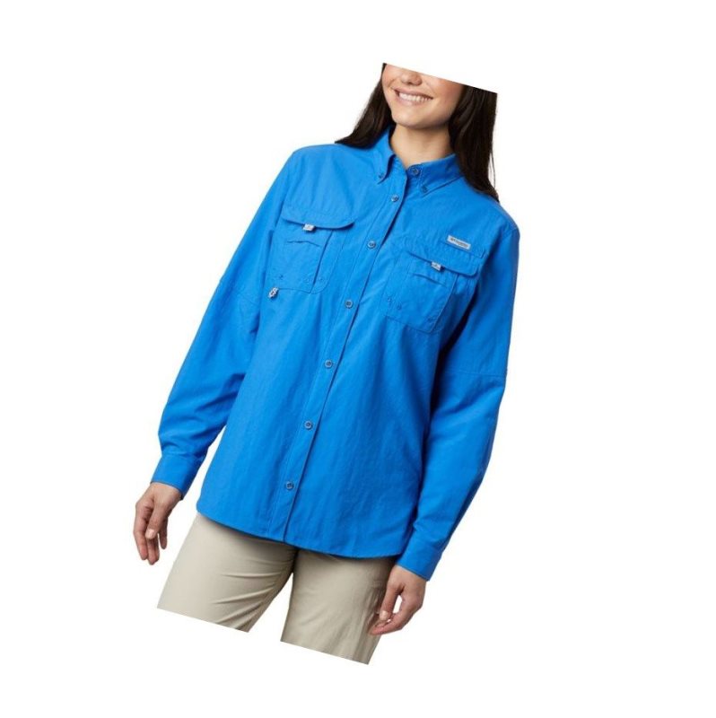 Koszule Columbia PFG Bahama Long Sleeve Damskie Niebieskie | 06GJIKNHD