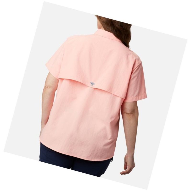 Koszule Columbia PFG Bahama Short Sleeve Plus Size Damskie Różowe | 68WVYQKXM