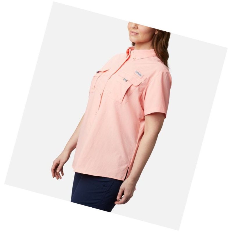 Koszule Columbia PFG Bahama Short Sleeve Plus Size Damskie Różowe | 68WVYQKXM