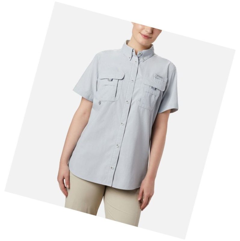 Koszule Columbia PFG Bahama Short Sleeve Damskie Szare | 62QGEKPUX